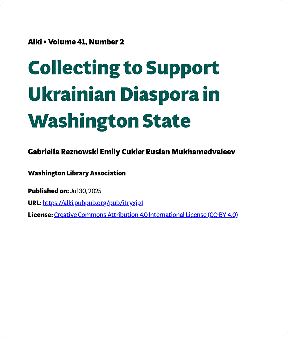 A page from the paper called 'Collecting to Support Ukrainian Diaspora in Washington State'